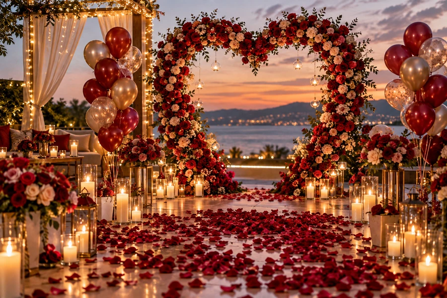 Love Theme Decoration in Hyderabad by Balloon Vista